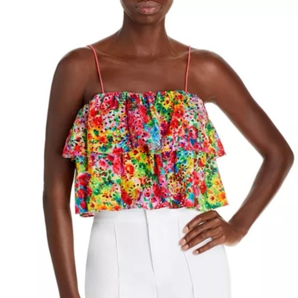 Alice + Olivia Multicolor Floral Ruffle Blouse